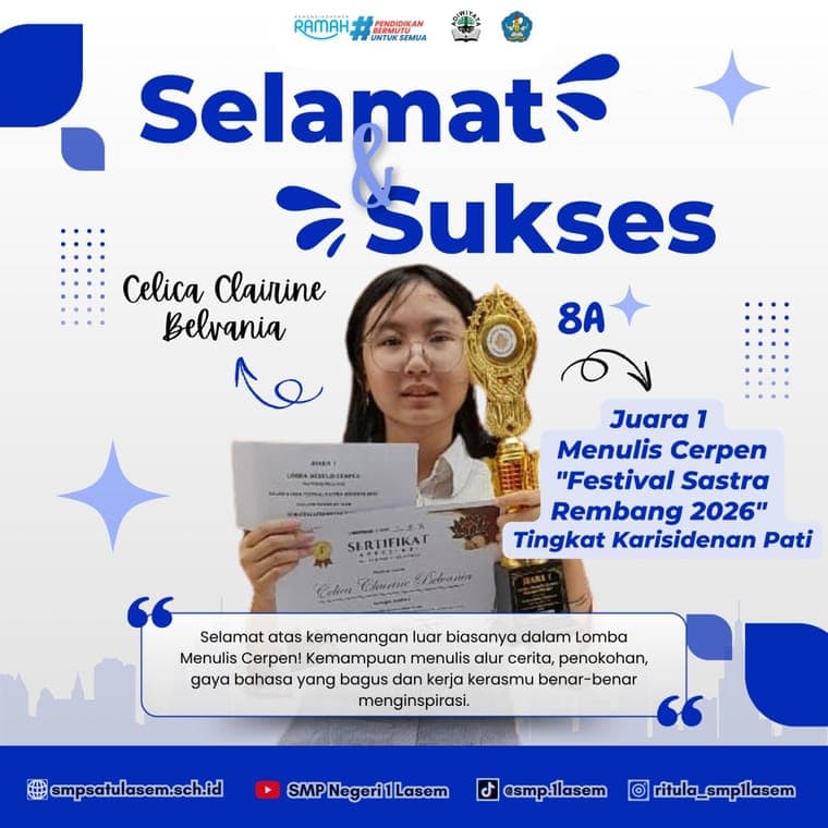 Poster Menulis Cerpen, Festival Sastra Rembang 2026
