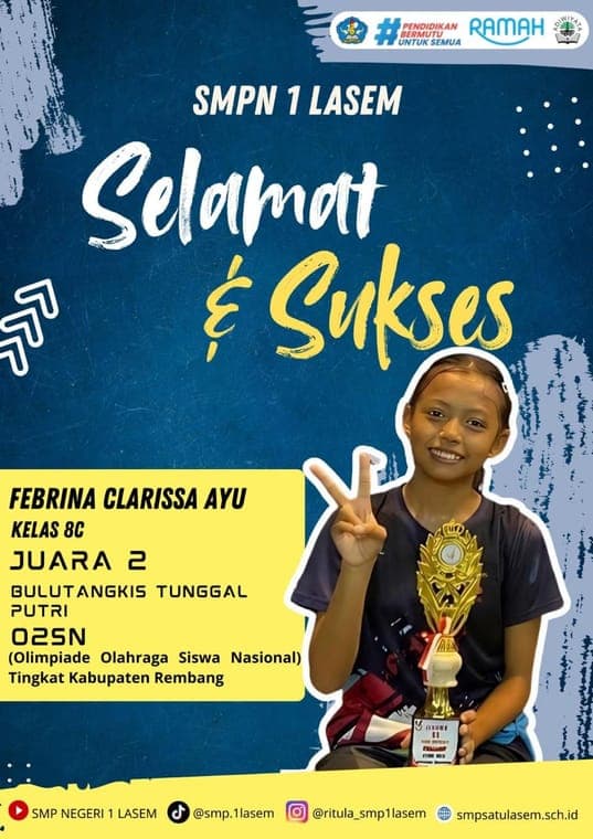 Poster O2SN Bulutangkis Tunggal Putri