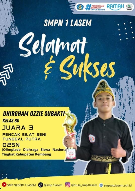 Poster O2SN Pencak Silat Seni Tunggal Putra