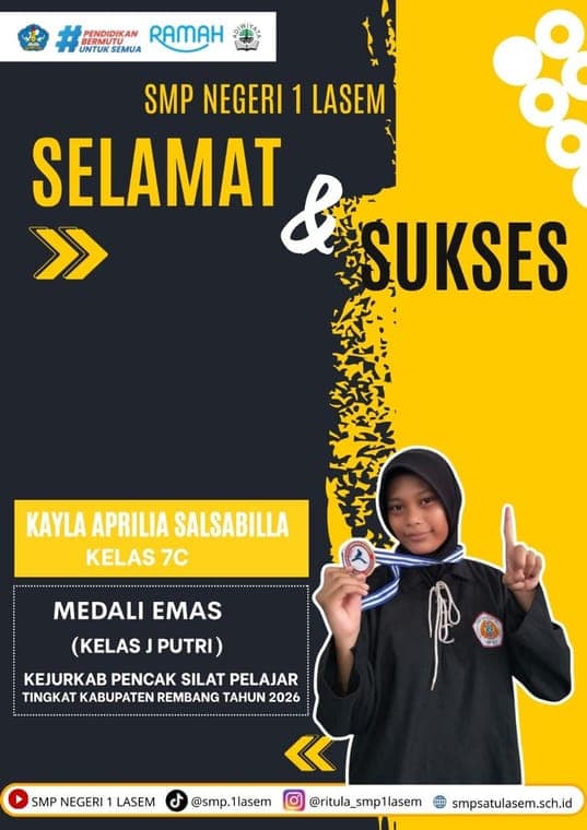 Poster Kejurkab Pencak Silat Pelajar, Kelas J Putri
