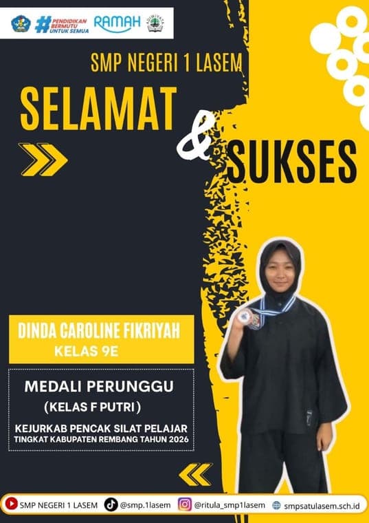 Poster Kejurkab Pencak Silat Pelajar, Kelas F Putri